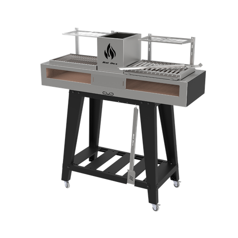 Churrasqueira Hotbox Parrilla Dupla Grelha Argentina + Uruguaia - Base Alta