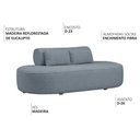 Ver imagem 3 de Sofá Orgânico Horizonte 3 Lugares 210cm Bouclé Azul Claro - Nexta Casa