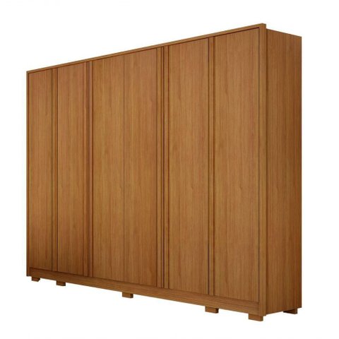 Guarda Roupa Ares 6 Portas de Bater 6 Gavetas MDF Cinamomo Leifer Móveis