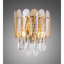 Ver imagem 1 de Arandela Dourada com Cristais Âmbar e Transparente 2E14 33cm PARIS LUZ