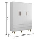 Ver imagem 7 de Quarto de Bebê Lorena Guarda Roupa 3 Porta com Gavetas Cômoda Infantil 4 Gavetas Branco Fosco