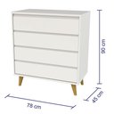 Ver imagem 4 de Quarto de Bebê Lorena Guarda Roupa 3 Porta com Gavetas Cômoda Infantil 4 Gavetas Branco Fosco