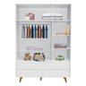 Quarto de Bebê Lorena Guarda Roupa 3 Porta com Gavetas Cômoda Infantil 4 Gavetas Branco Fosco - 6