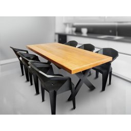 Jogo Mesa Industrial Texas 1,60m e 6 Cadeira New Diamond Movelaria Leal Mesa de Jantar Estilo Indust - 2