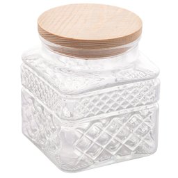 Porta Mantimentos de Vidro com Tampa em Madeira 600ml - Wolff - 2