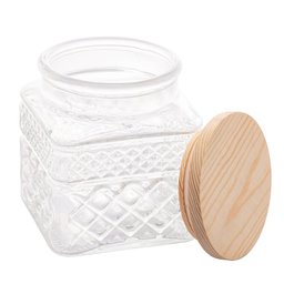 Porta Mantimentos de Vidro com Tampa em Madeira 600ml - Wolff - 4