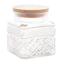 Porta Mantimentos de Vidro com Tampa em Madeira 600ml - Wolff - 1