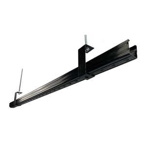 Kit 2 Perfilado Perfurado 38x38x1000 Mm #24 Cor Preta Trilho Spot