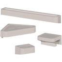 Ver imagem 1 de Kit 4 Acessórios para Banheiro Fixação Adesivo Bege Porta Shampoo Toalheiro Papeleira Tampa Eleve