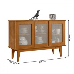 Balcão Buffet Detroit 3 Portas 3 Prateleiras Nature - Tebarrot - 4