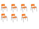 Ver imagem 2 de Kit 7 Cadeira Iso Infantil Creche, Escola Base Cinza Laranja