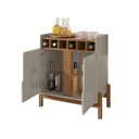 Ver imagem 5 de Adega Bar com 2 Portas 75x79cm Lizz Bege/Off White/Cedro