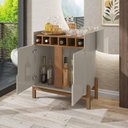 Ver imagem 4 de Adega Bar com 2 Portas 75x79cm Lizz Bege/Off White/Cedro