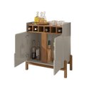 Ver imagem 5 de Adega Bar com 2 Portas 75x79cm Lizz Bege/Off White/Cedro
