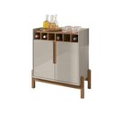 Ver imagem 2 de Adega Bar com 2 Portas 75x79cm Lizz Bege/Off White/Cedro