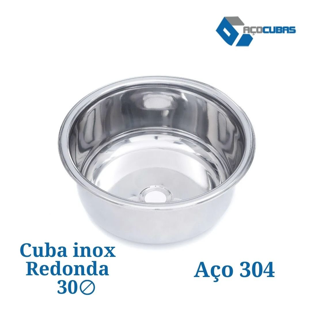 Cuba Redonda Cozinha 30x16 Aço Cubas Inox 304 - 3