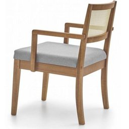 Poltrona Mh-3793 Herval Madeira Maciça com Palha Natural Estafado Linho Cinza C - 2