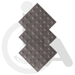 Kit 10 Pçs Piso Tátil Pvc 25x25 Alerta Cinza - 2