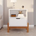Ver imagem 1 de Mesa de Cabeceira 1 Gavetas 52x58cm Antares Branco