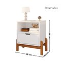 Ver imagem 4 de Mesa de Cabeceira 1 Gavetas 52x58cm Antares Branco