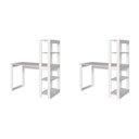 Ver imagem 2 de Conjunto com 2 Mesas Escrivaninhas com Estante e Licce 4 Prateleiras 120cm Branco