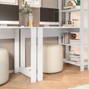 Ver mais imagens de Conjunto com 2 Mesas Escrivaninhas com Estante e Licce 4 Prateleiras 120cm Branco