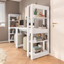 Ver imagem 7 de Conjunto com 2 Mesas Escrivaninhas com Estante e Licce 4 Prateleiras 120cm Branco