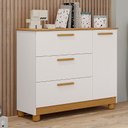 Ver imagem 2 de Cômoda Infantil Jujuba 3 Gavetas MDF Puxador Revestido Branco Loja Doce Lar