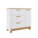 Ver imagem 1 de Cômoda Infantil Jujuba 3 Gavetas MDF Puxador Revestido Branco Loja Doce Lar