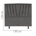 Ver imagem 2 de Cabeceira Estofada Bélgica 195cm King Size para Cama Box Suede Cinza Escuro Grafite Gat Magazine