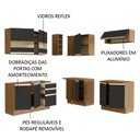 Ver imagem 5 de Armário de Cozinha Completa de Canto 349cm Rustic/Preto Glamy Madesa 01