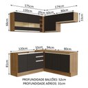 Ver imagem 4 de Armário de Cozinha Completa de Canto 349cm Rustic/Preto Glamy Madesa 01