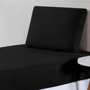 Ver imagem 2 de Jogo de Lençol Solteiro Malha 100% Algodão 2 Peças - Preto