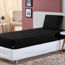 Ver imagem 1 de Jogo de Lençol Solteiro Malha 100% Algodão 2 Peças - Preto