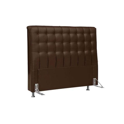 Cabeceira Cama Box Estofada Queen Size Queen Dama Queen Size - Courano Cacau - Simbal