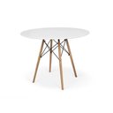 Ver imagem 6 de Conjunto de Mesa de Jantar Eames Eiffel Redonda 110cm Tampo de Madeira Branco com 6 Cadeiras Pretas