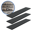 Ver imagem 2 de Kit 3 Prateleira Preta 90X20 + Suporte Flutuante Mdf  Organizadora Decoração Cozinha Banheiro Sala
