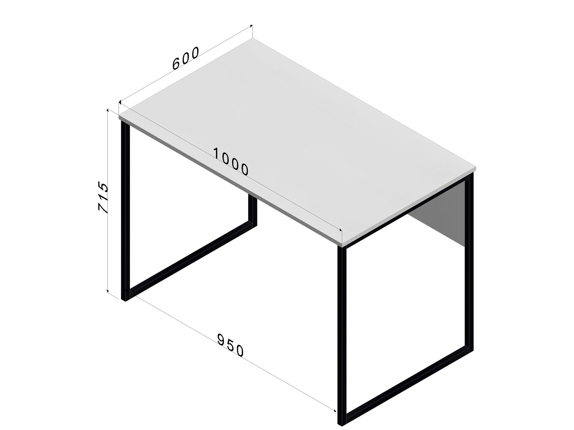 Mesa De Escritório Retangular Indus Economica 100cmx60cmx74cm - Branco - Escrivaninha, Home Office,  - 3