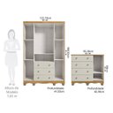 Ver imagem 3 de Quarto Infantil com Guarda-Roupa 4 Portas e Cômoda 1 Porta 100% MDF Mimo Espresso Móveis