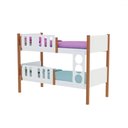 Ver imagem 1 de Beliche Solteiro Ônix Infantil MDF com 2 Colchões - Branco Mel