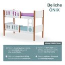 Ver imagem 3 de Beliche Solteiro Ônix Infantil MDF com 2 Colchões - Branco Mel