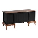 Ver imagem 3 de Escrivaninha Hannover com 2 Portas e 2 Gavetas Divisor de Ambiente 60813 Linz Moveis - Preto/imbuia