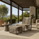 Ver imagem 2 de Poltrona Lotus com Puff para Jardim Varanda Gourmet Moderrna em Aço e Corda Náutica Resistente