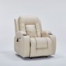 Poltrona do Papai Reclinável Elétrica Austin com Massagem Aquecimento Entrada Usb/usb-c Pu Bege G94 - 1