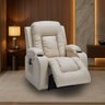 Poltrona do Papai Reclinável Elétrica Austin com Massagem Aquecimento Entrada Usb/usb-c Pu Bege G94 - 2