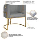 Ver imagem 6 de Kit Divã Luna 140cm Lado Esquerdo e 01 Poltrona Base de Ferro Dourado Suede Cor Cinza