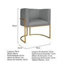 Ver mais imagens de Kit Divã Luna 140cm Lado Esquerdo e 01 Poltrona Base de Ferro Dourado Suede Cor Cinza