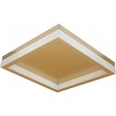 Ver imagem 1 de Plafon de Sobrepor Quadrado Queeensland 40x40cm Dourado 64w 3.000k Bivolt Metal e Acrilico - Skyligh