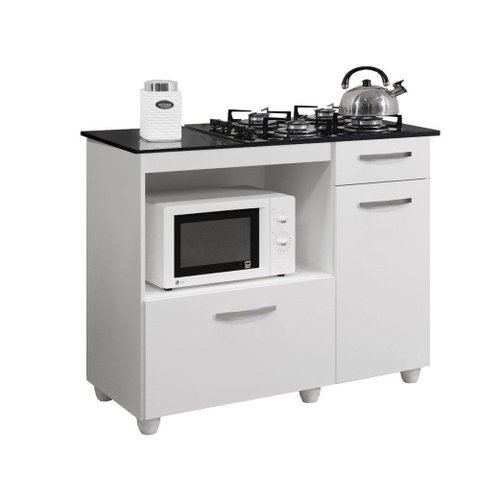 Balcão Cooktop 4 Bocas Violeta Kaiki Móveis Cor: Branco