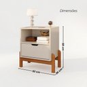 Ver imagem 4 de Mesa de Cabeceira 1 Gaveta 1 Nicho Antares Bege